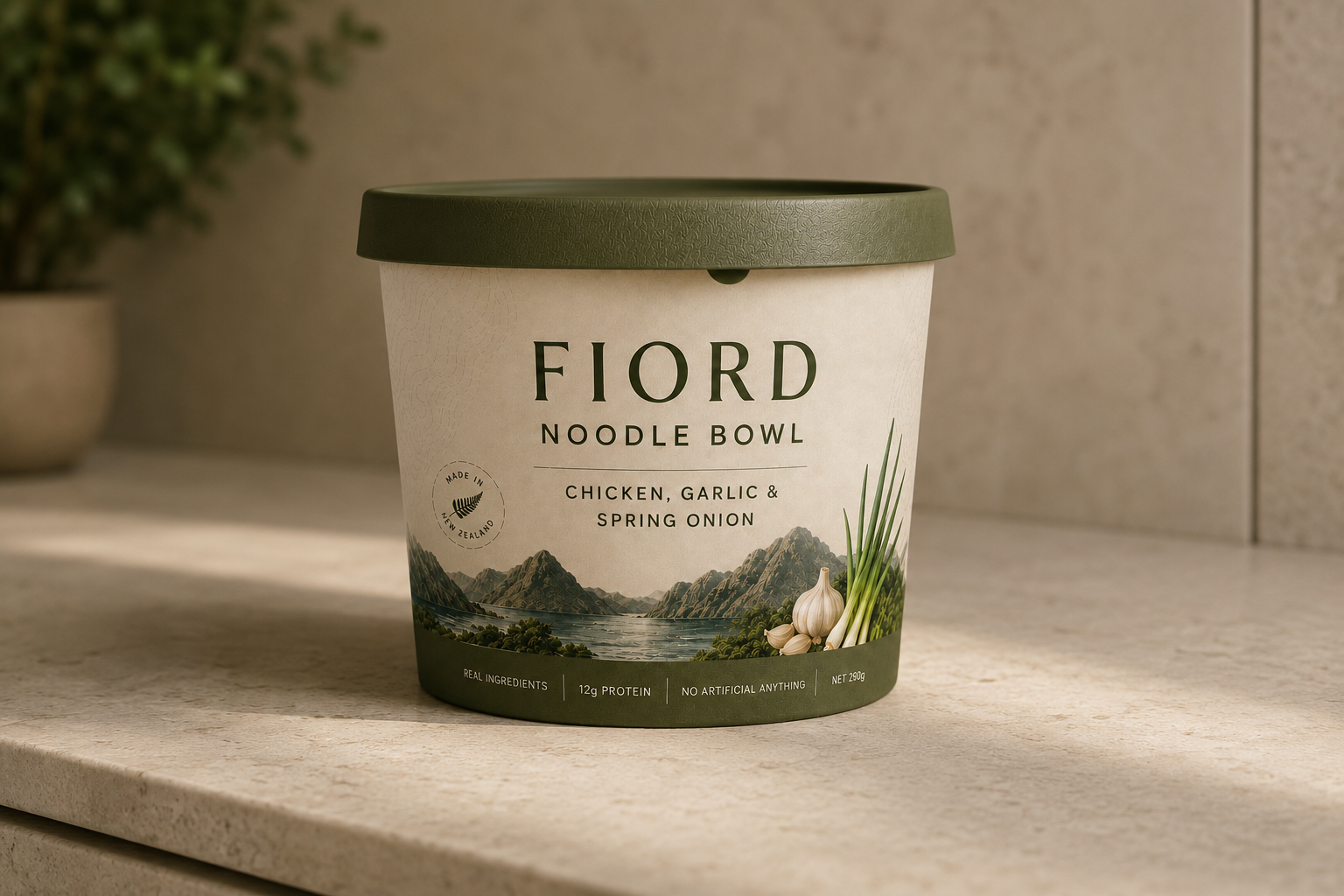 FIORD Noodle Bowl — Chicken, Garlic & Spring Onion